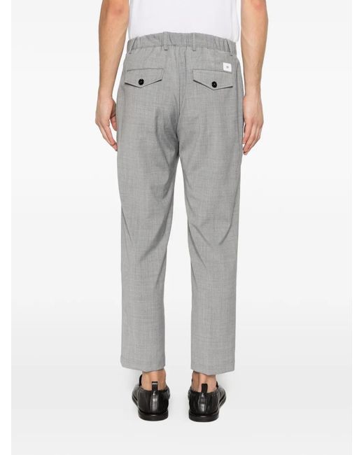 Pmds Gray Pressed-Crease Flap-Pocket Trousers for men