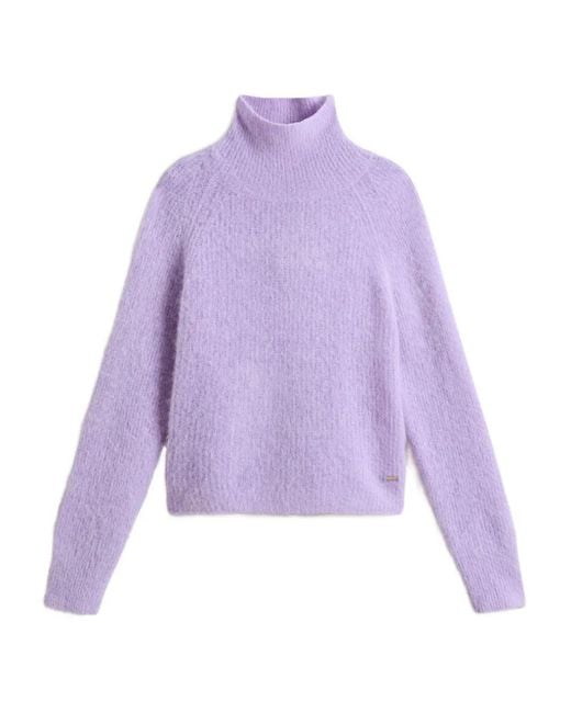 Woolrich Trui Met Hoge Hals in het Purple
