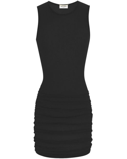 Saint Laurent Mouwloze Mini-jurk in het Black
