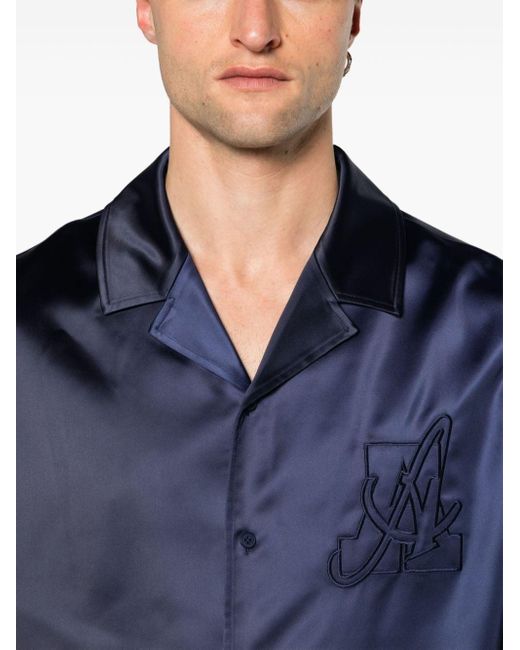 Axel Arigato Blue Cruise Twisted A-embroidered Shirt for men
