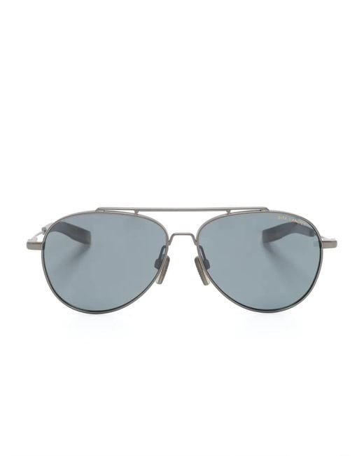 Dita Eyewear Gray Double-Bridge Pilot-Frame Sunglasses for men