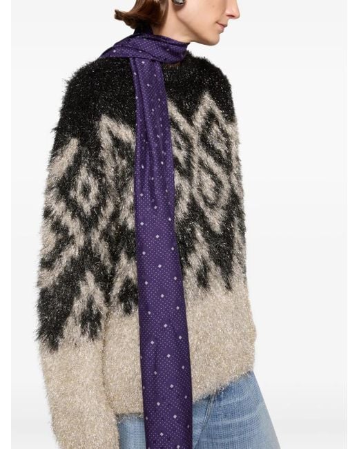 Acne Black Geometric-Pattern Sweater