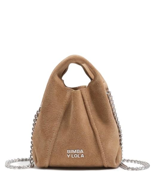 Bimba Y Lola Natural Chain-Link Mini Shoulder-Bag