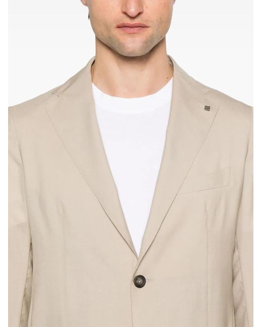Tagliatore Natural Single-Breasted Patch-Pocket Jacket for men
