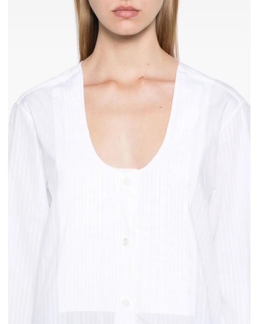 J.W. Anderson White Pintuck Bib Shirt