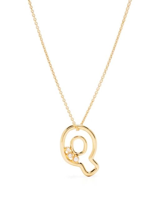 Missoma Metallic Q-Letter Pendant Chain-Link Necklace