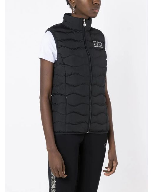 EA7 Black Logo Down Vest