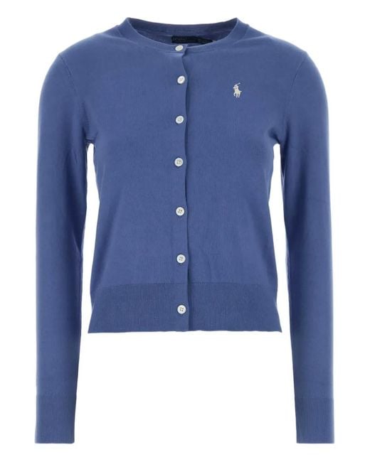 Polo Ralph Lauren Blue Button-Fastening Long-Sleeve Cardigan
