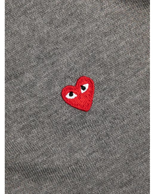COMME DES GARÇONS PLAY Gray Heart-Patch Cardigan for men