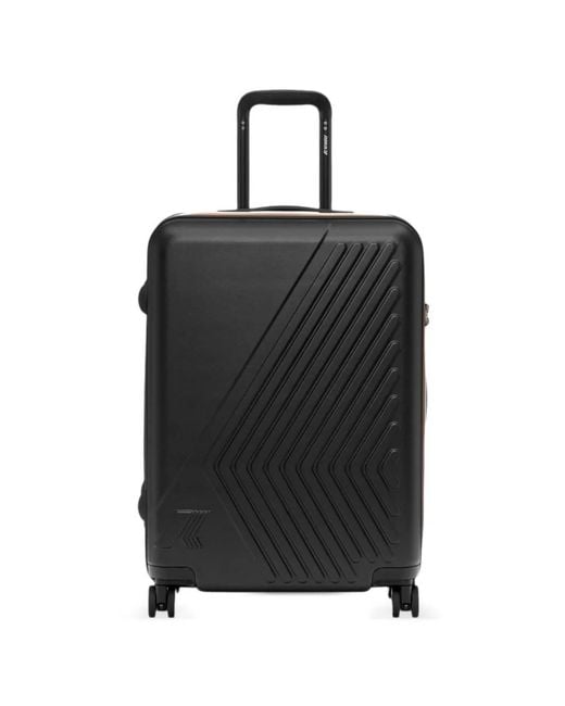 K-Way Black Medium Eudoxieur Logo Luggage