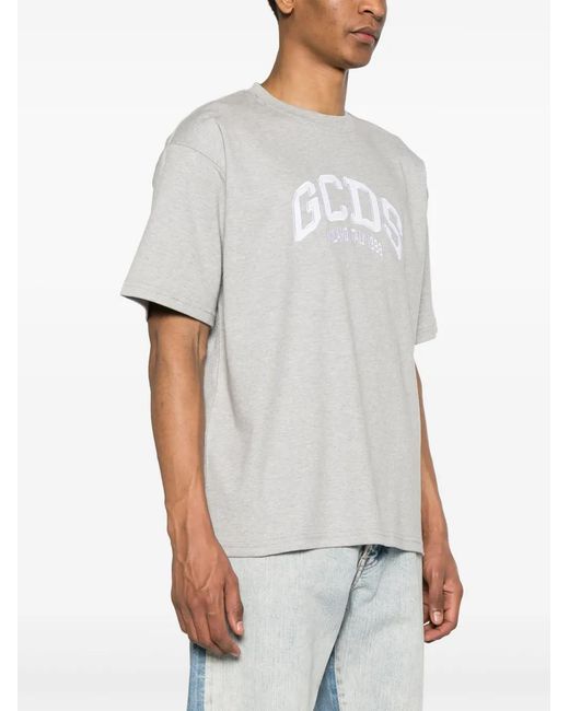 Gcds Gray Logo Loose T-Shirt for men