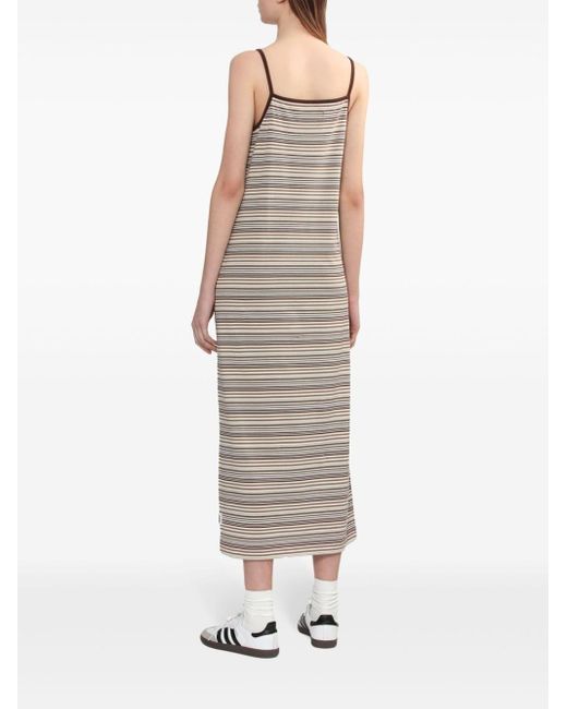 Chocoolate Gray Striped Midi Dress