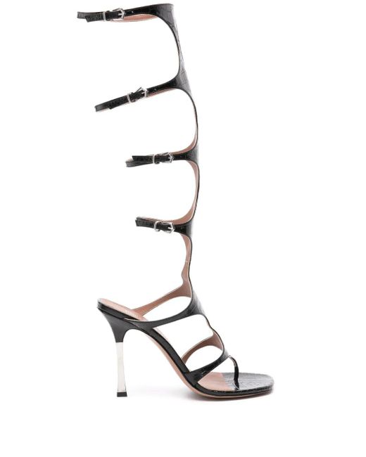 Paris Texas 100 Mm Uma Kniehoge Sandalen in het White