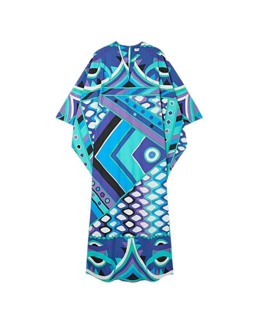 Emilio Pucci Blue Caftan À Imprimé Vivara