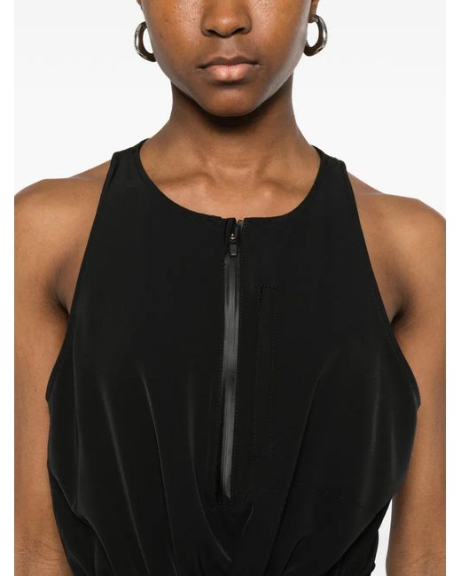 J.Lindeberg Black Merina Drape Zip Dress