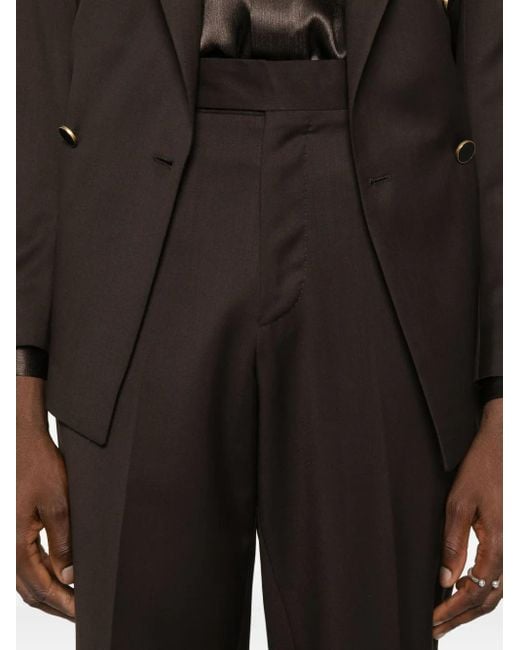 Lardini Black Tapered Tailored Trousers for men