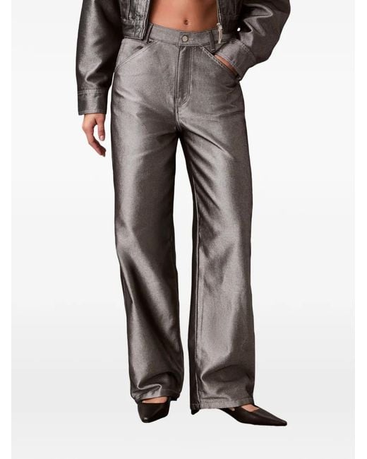 Calvin Klein Gray Buttoned Trousers