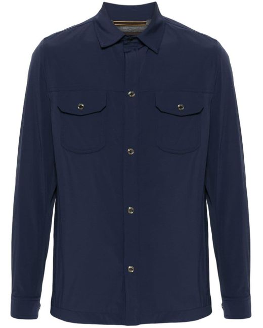 Moorer Blue Long-sleeve Shirt Jacket for men