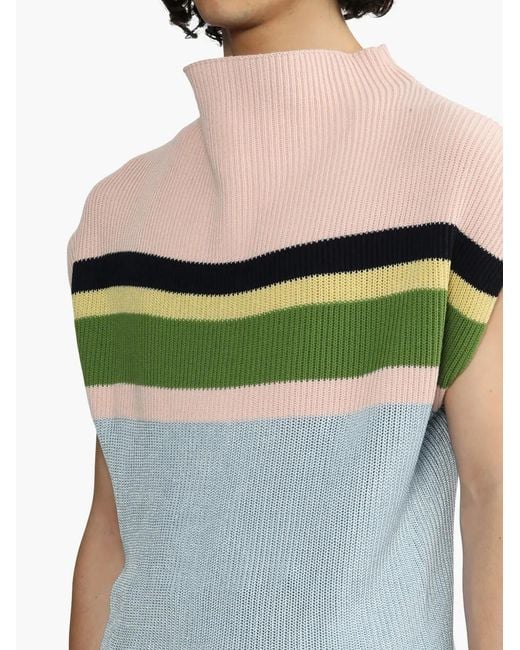 Kiko Kostadinov Green Stripe-Pattern Vest for men