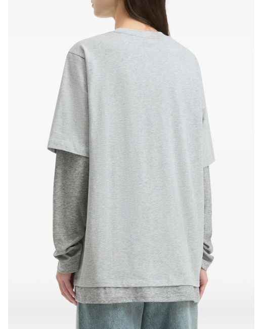 B+ AB Gray Layered Cotton T-Shirt