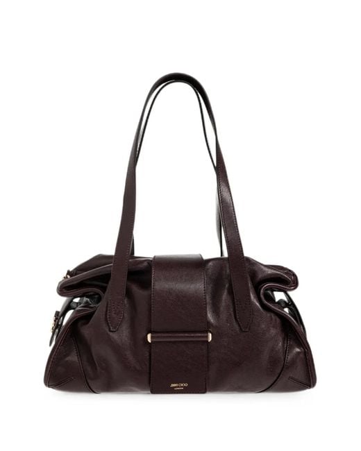 Jimmy Choo Black Medium Bar Leather Duffle Bag