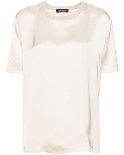 T-shirt con rifinitura di perline di Fabiana Filippi in White