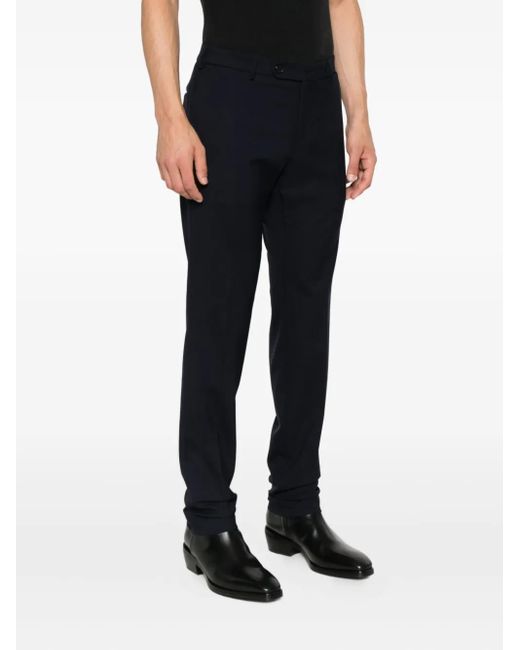 Incotex Blue Flat-Front Trousers for men