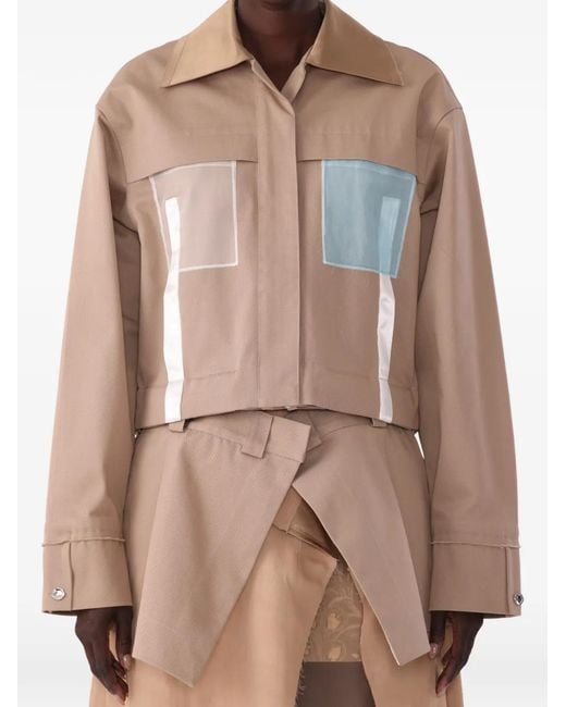 Jason Wu Brown X Robert Rauschenberg Boxy Twill Cropped Jacket