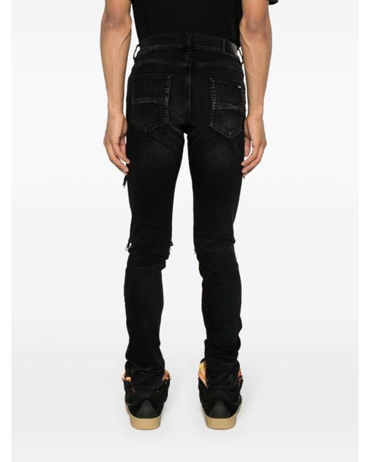 Amiri Skinny-Jeans mit Wildlederverzierung in Black für Herren