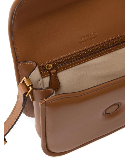 Pinko Brown Medium Shoulder Bag Love Bag Box