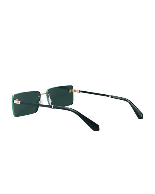 Calvin Klein Green Rectangle-Frame Sunglasses for men