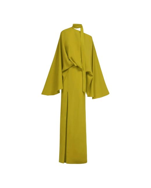 ‎Taller Marmo Yellow Brooks Asymmetrical Maxi Dress