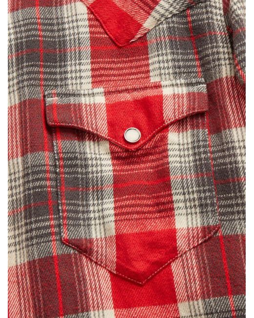 Chemise à carreaux en flanelle RRL pour homme en coloris Red