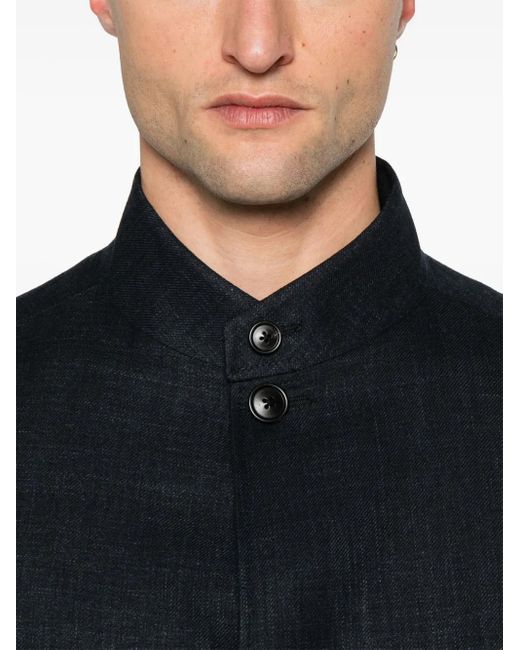 Zegna Blue Slub-Texture Jacket for men