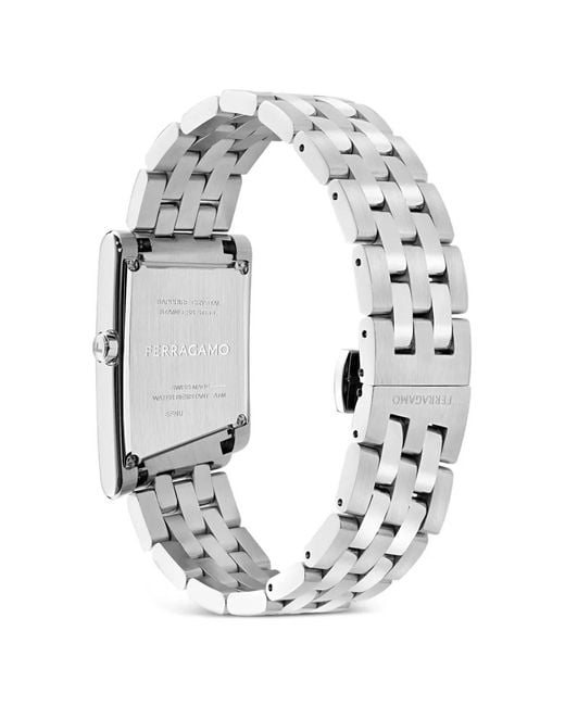 Ferragamo Blue Asymetrique Silver Bracelet Watch 39mm X 24mm for men