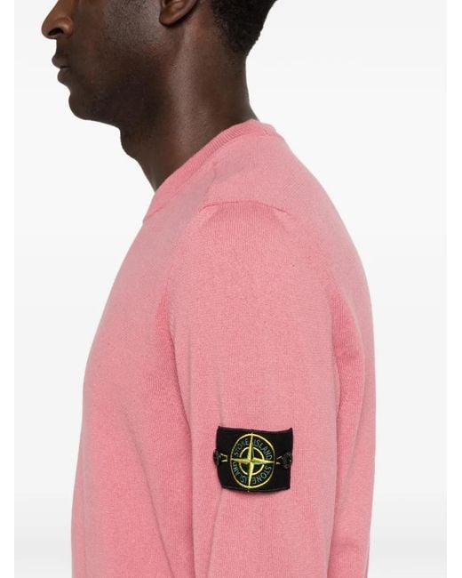 Stone Island Pink Round-Neck Knitwear for men