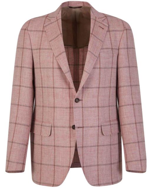 メンズ Canali チェック ジャケット Pink