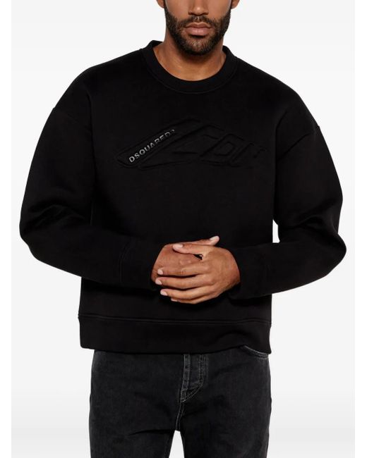DSquared² Black Embossed Logo Sweatshirt for men