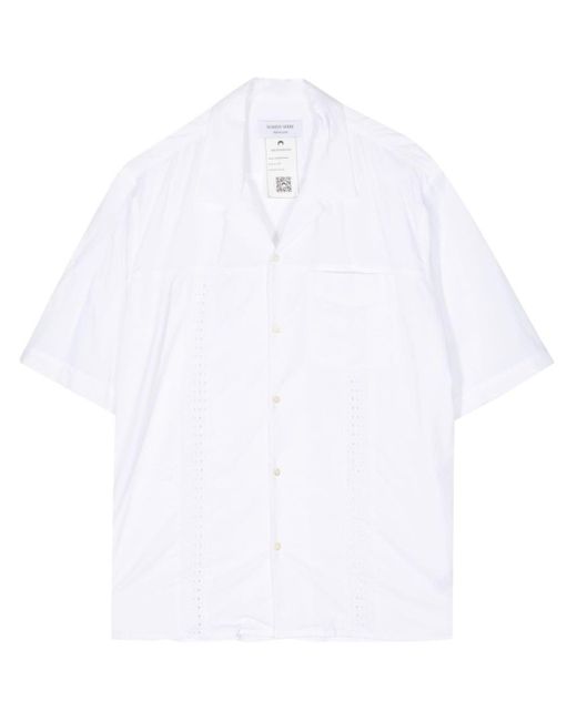 MARINE SERRE White Lace-detail Cotton Shirt for men