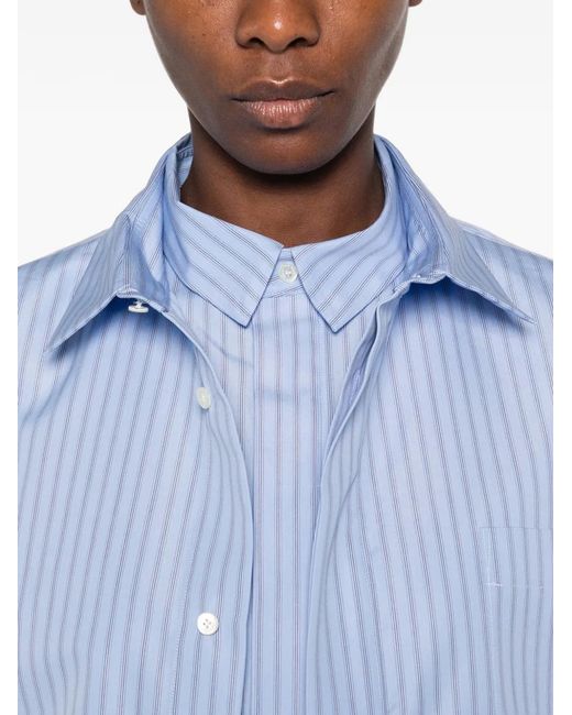 Sacai Blue Striped Layered Shirt