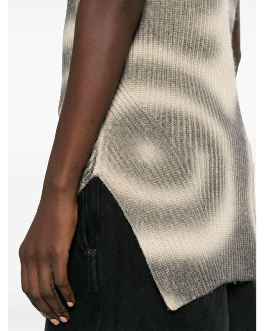 Nanushka Gray Leela Spiral-print Ribbed Vest
