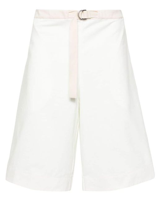 Jil Sander White + Wide-leg Cotton Track Shorts for men