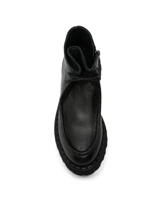 SERGIO MORETTI FIRENZE Black Zip-Fastening Leather Desert Boots
