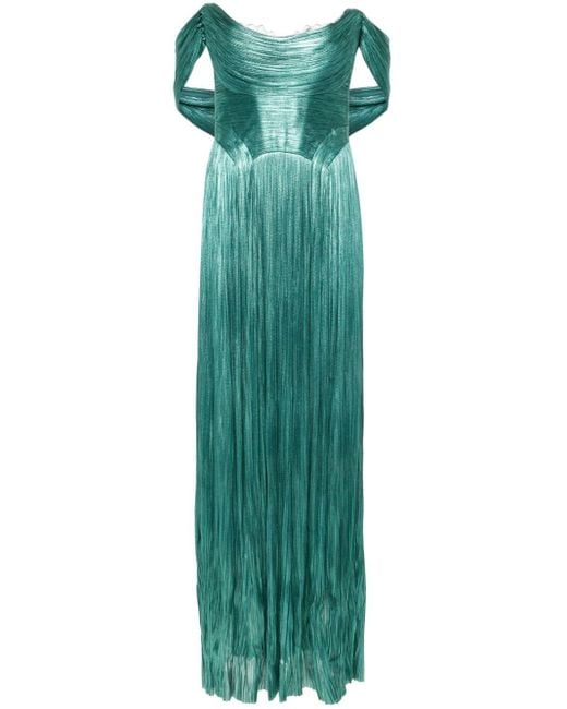 Maria Lucia Hohan Green Sharon Pleated Silk Gown - Women's - Nylon/spandex/elastane/silk