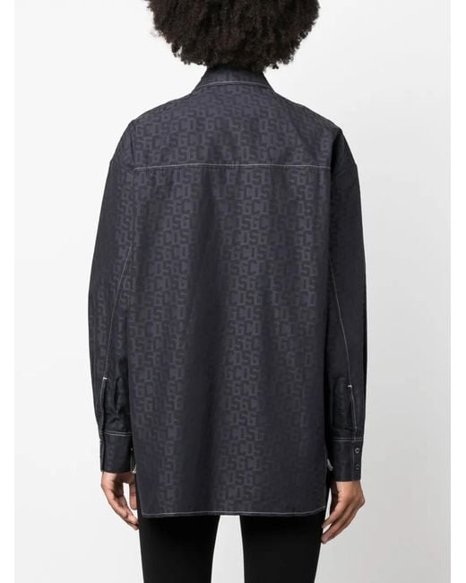 Gcds Blouse Met Logoprint in het Blue