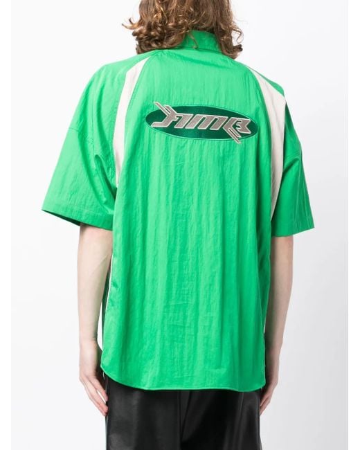 Ambush Green Logo-Patch Dolman-Sleeve Shirt for men