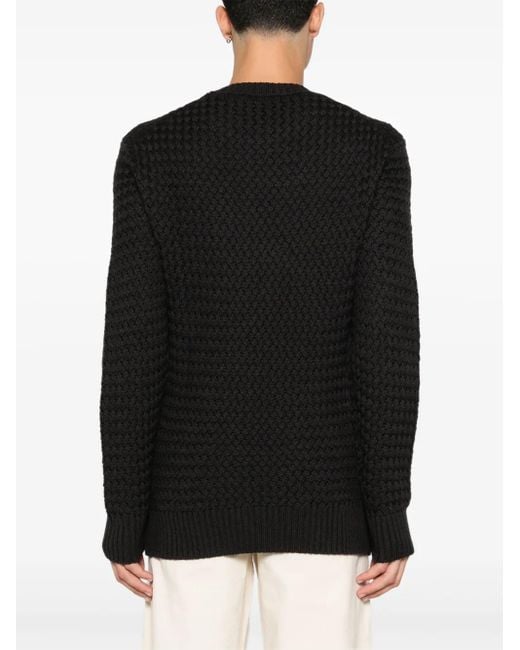Tagliatore Black Interwoven Sweater for men