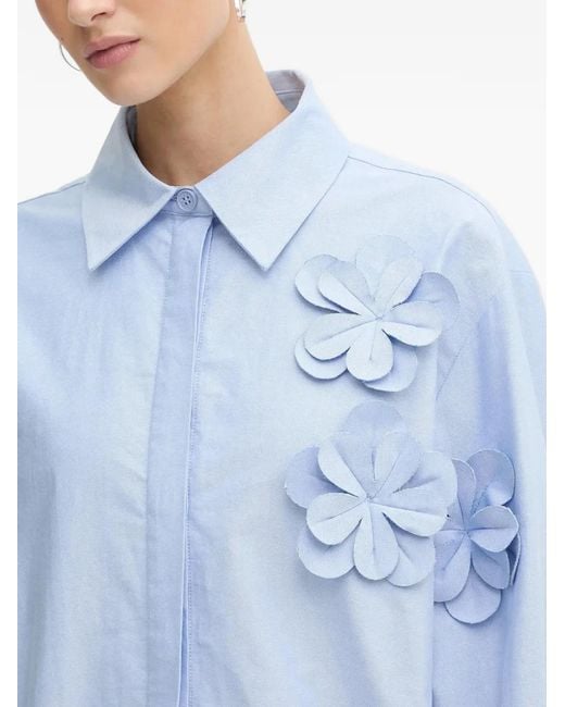 Stine Goya Blue Flower-Appliqué Shirt