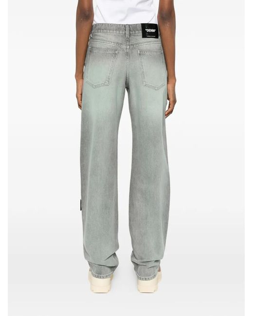 Off-White c/o Virgil Abloh Gray Buttoned Jeans