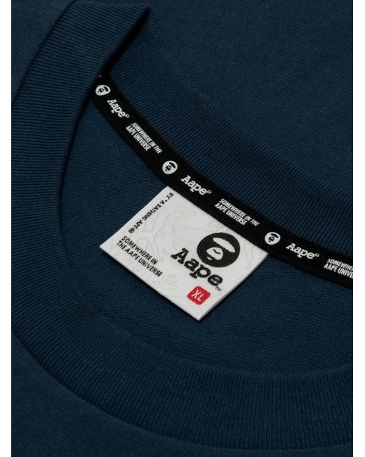 Aape By A Bathing Ape Blue Graphic-Print T-Shirt for men